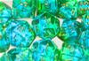 Set Dadi Gemini 3 - Trasparente-Verde-Ciano/Oro