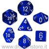 Set Dadi Trasparenti - Blu/Bianco