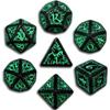 Set Dadi Elfici - Nero, Fosforescente