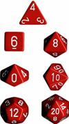Set Dadi Opachi - Rosso/Bianco