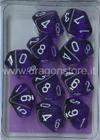Set 10D10 Trasparenti - Viola/Bianco