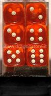 Set 12D6 Trasparenti - Arancione/Bianco