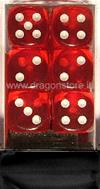 Set 12D6 Trasparenti - Rosso/Bianco