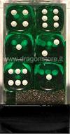 Set 12D6 Trasparenti - Verde/Bianco
