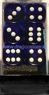 Set 12D6 Trasparenti - Blu/Bianco