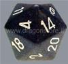 Dado Jumbo d20 Speckled - Stealth