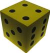 Dado d6 in Gomma Morbida 10cm - Giallo