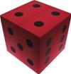 Dado d6 in Gomma Morbida 10cm - Rosso