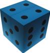 Dado d6 in Gomma Morbida 10cm - Blu