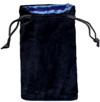 Sacchetto Grande Velluto Nero - Seta Blu