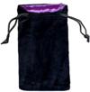 Sacchetto Grande Velluto Nero - Seta Viola