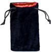 Sacchetto Grande Velluto Nero - Seta Rossa