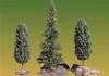 Alberi su basi decorate (3: una conifera, due decidui)