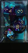Set Dadi Gemini 5 - Viola-Ciano/Oro