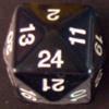 Dado d24 - Opaco - Nero