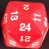 Dado d24 - Opaco - Rosso