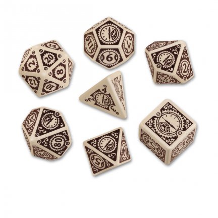Set Dadi Steampunk Clockwork - Avorio, Marrone