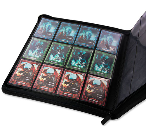 QuadRow Zipfolio a 12 Tasche Xenoskin - Nero