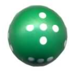 Dado d6 Sferico Opaco - Verde