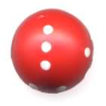 Dado d6 Sferico Opaco - Rosso