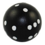 Dado d6 Sferico Opaco - Nero