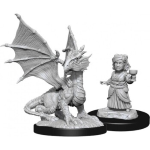 D&D Nolzur's Marvelous Miniatures - Drago d'Argento Cucciolo e Amica Halfling