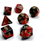Set 7 Dadi Poliedrici - Gemini - Nero/ Rosso/Oro