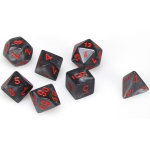 Set 7 Dadi Poliedrici - Velvet Nero/Rosso
