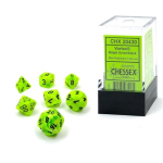 Set 7 Dadi Poliedrici Mini - Vortex Verde Chiaro/Nero