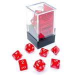 Set 7 Dadi Poliedrici Mini - Translucent Rosso/Bianco