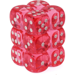 Set 12D6 Trasparenti - Rosa/Bianco