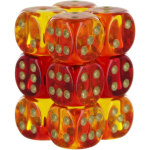 Set 12D6 Gemini Traslucido - Rosso-Giallo/Oro