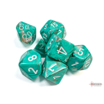 Set Dadi Poliedrici: Marble - Verderame/Bianco