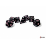 Set Dadi Poliedrici Opachi - Nero/Rosa