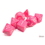 Set Dadi Poliedrici Opachi - Rosa/Bianco