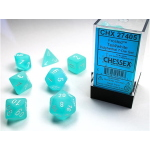 Set Dadi Frosted - Ciano/Bianco