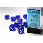 Set 12D6 Trasparenti - Blu/Bianco