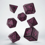 Set Dadi Runici - Nero Brillantinato, Magenta
