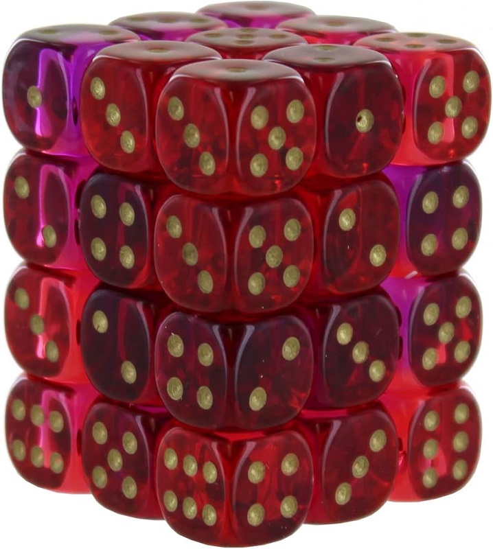Set 36D6 Gemini Trasparente - Rosso-Viola/Oro