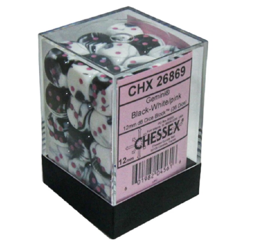 Set 36D6 Gemini Luminescente - Nero-Bianco/Rosa