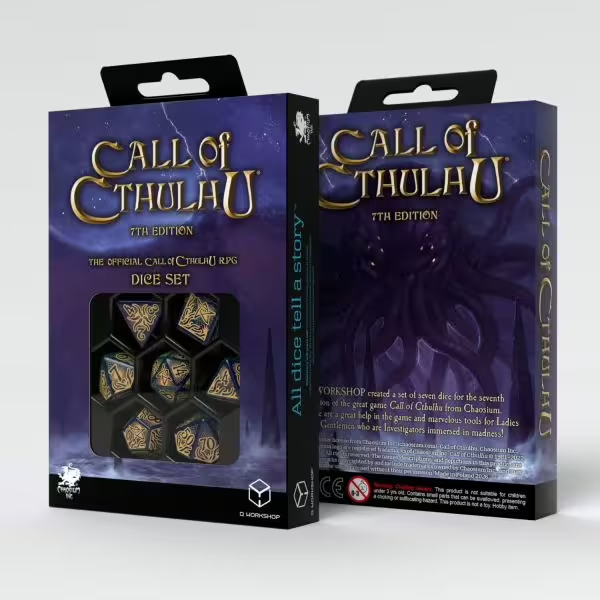Set Dadi Cthulhu 7th Edition - Blu,Verde & Oro