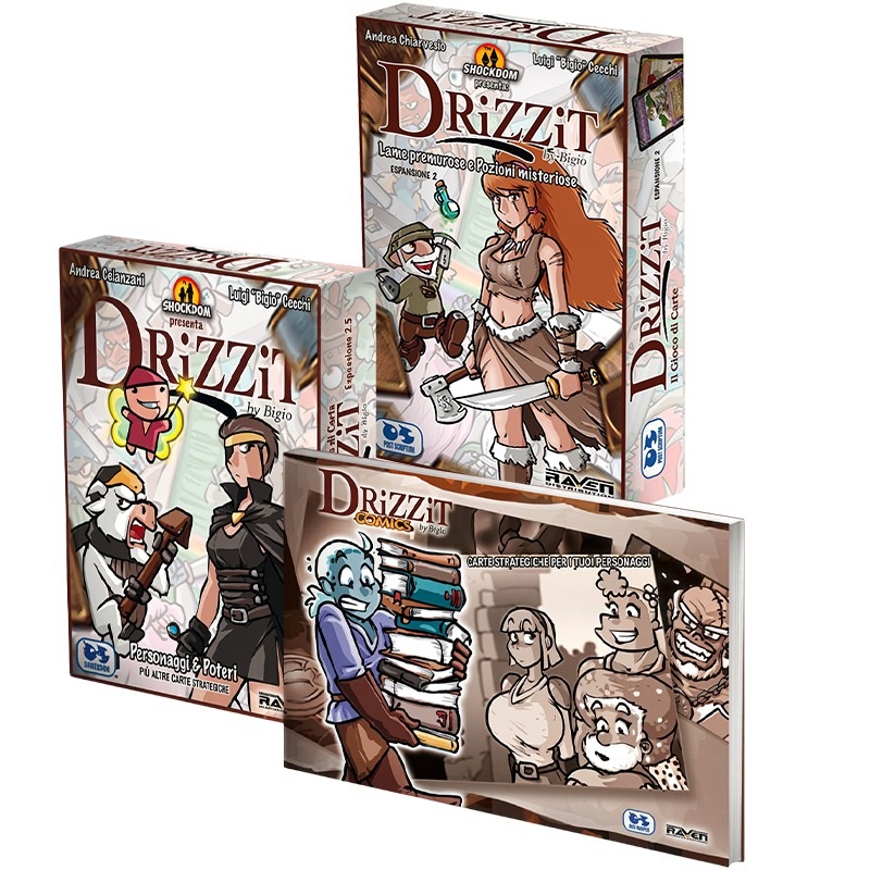 Bundle ULTIMI ACCESSORI Drizzit Il Gioco di Carte: 2 Espansioni + Albo in Italiano
