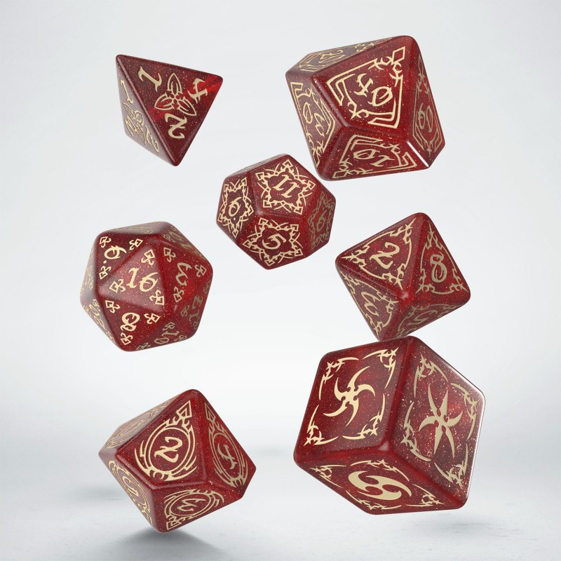 Set Dadi Tribali - Rosso Brillante, Beige