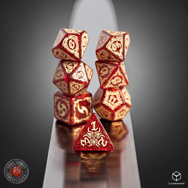 Set Dadi Tribali - Rosso Brillante, Beige