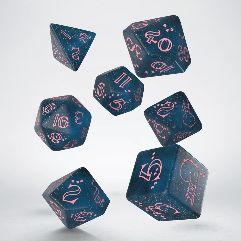 Set Dadi Lama Scintillante - Blu Scuro Glitterato, Rosa