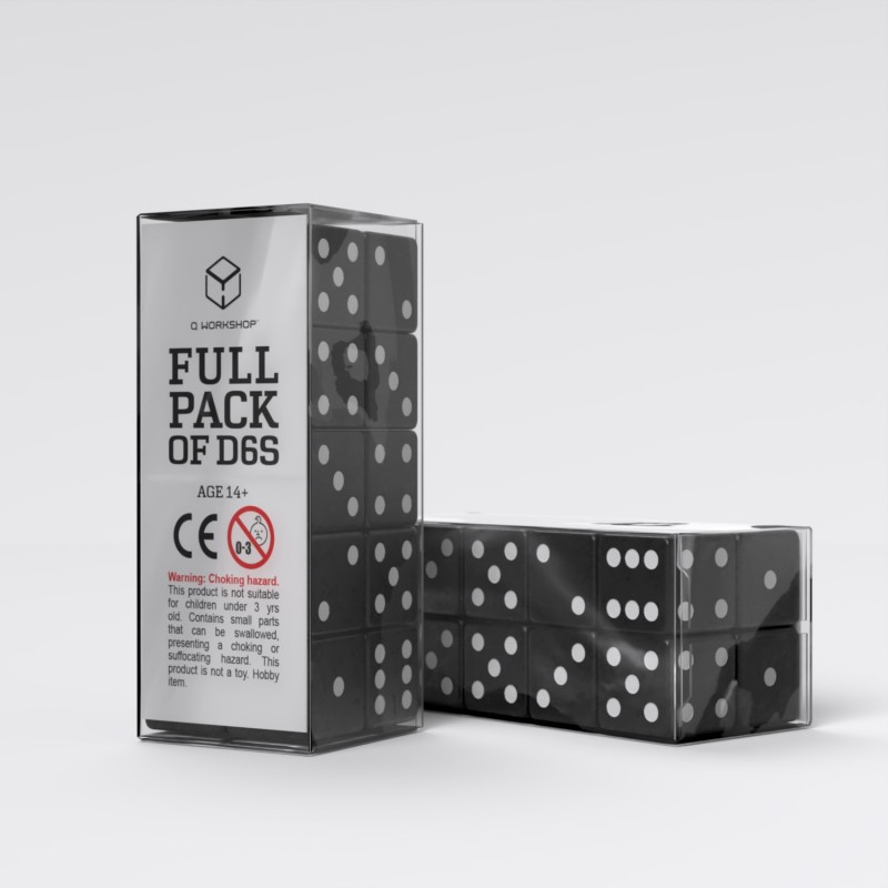 Full Pack Of D6: Nero/Bianco (20)
