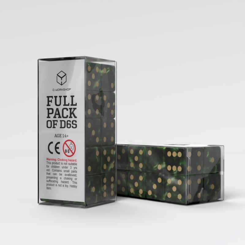 Full Pack Of D6: Verde Bottiglia/Oro (20)