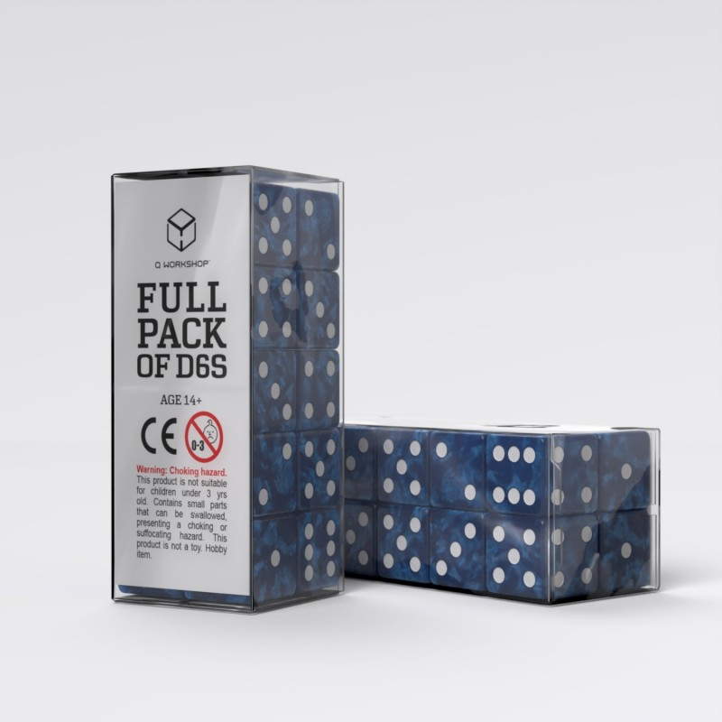 Full Pack Of D6: Blu Cobalto/Bianco (20)