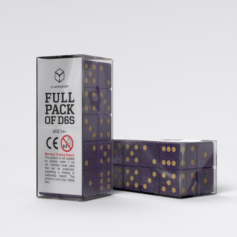 Full Pack Of D6: Viola Brillantinato/Oro (20)