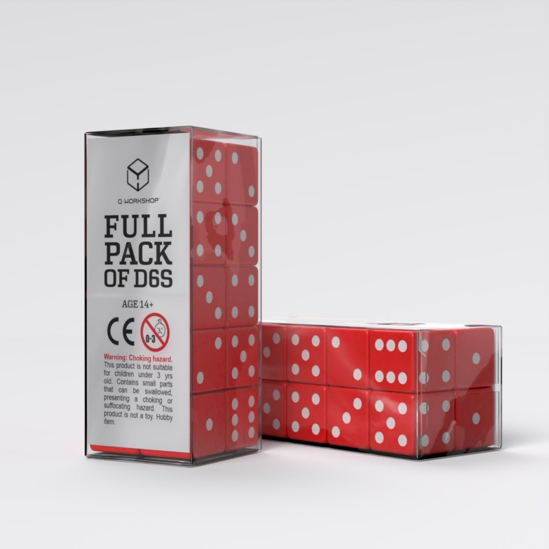 Full Pack Of D6: Rosso/Bianco (20)